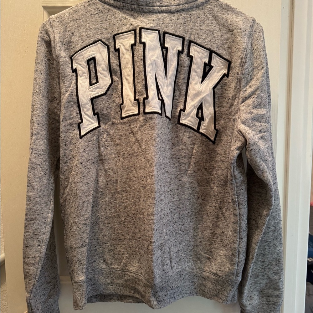 PINK Victoria's Secret Heather Gray 1/4 Zip Sweater